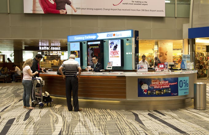singapore airport forex rates
