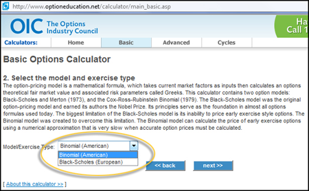 american option pricing calculator online